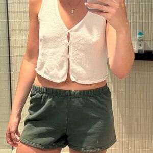 TNA Sweat Fleece Green Shorts